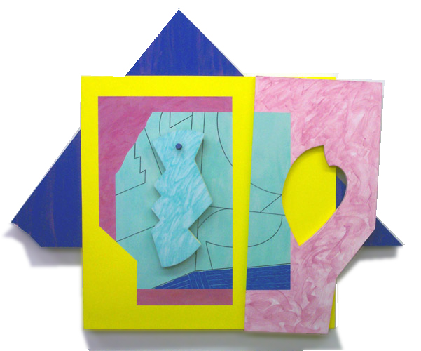 Double Crossing 1988 40.5x50.25 inches acrylic canvas and wood