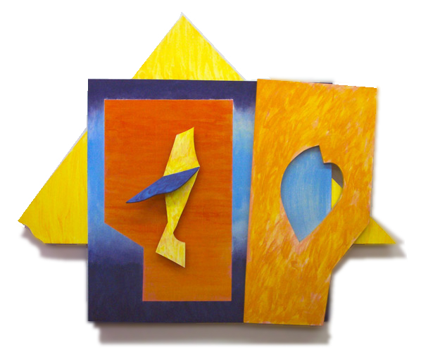 Double Crossing 1988 40.5x50.25 inches acrylic canvas and wood