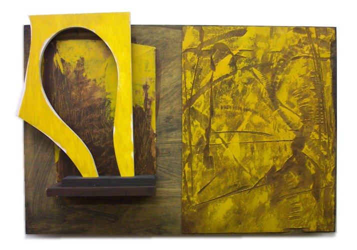 Double Crossing 1988 40.5x50.25 inches acrylic canvas and wood