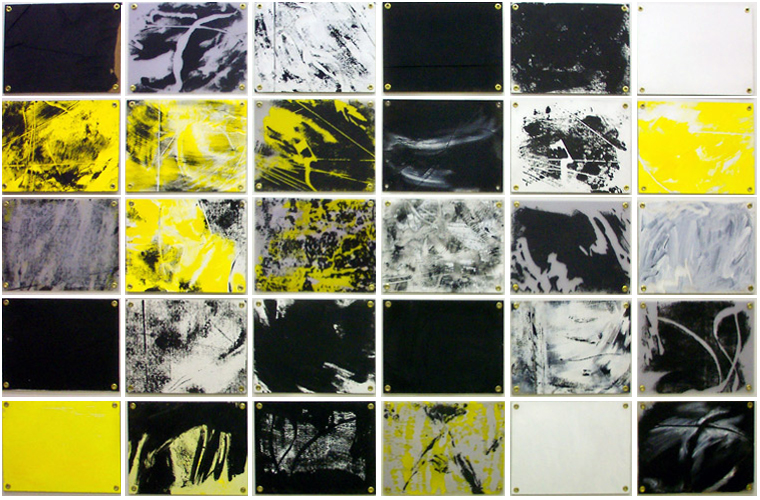 Double Crossing 1988 40.5x50.25 inches acrylic canvas and wood